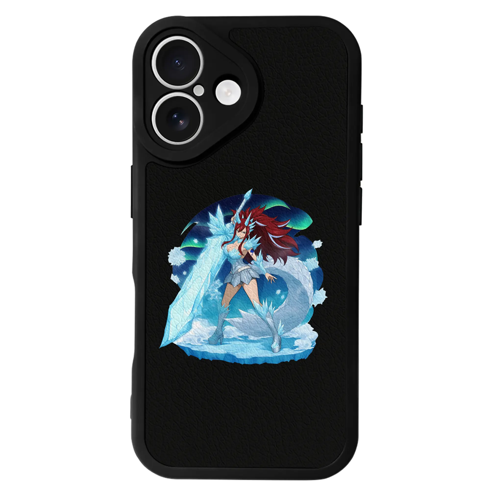 フェアリーテイル グッズ エルザ・スカーレット - IPhone 16シリーズ対応 ・ シリコンスマホケース ・ レザー調 ・ 高精度フィット ・ 耐衝撃 ・ ワイヤレス充電対応 ・ 精密カット